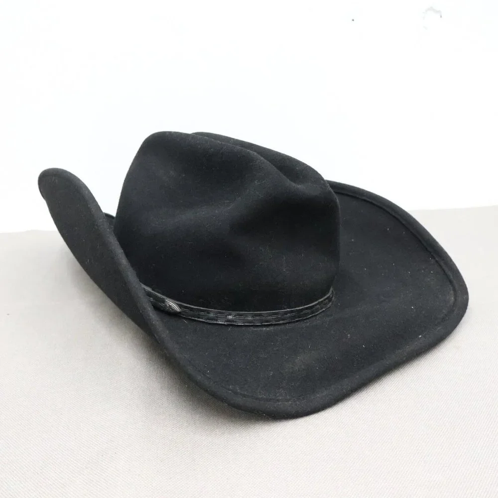 Vintage DPC Dorfman Pacific Co Mens Size 6 5/8 Cowboy Hat Wool Black 20.75